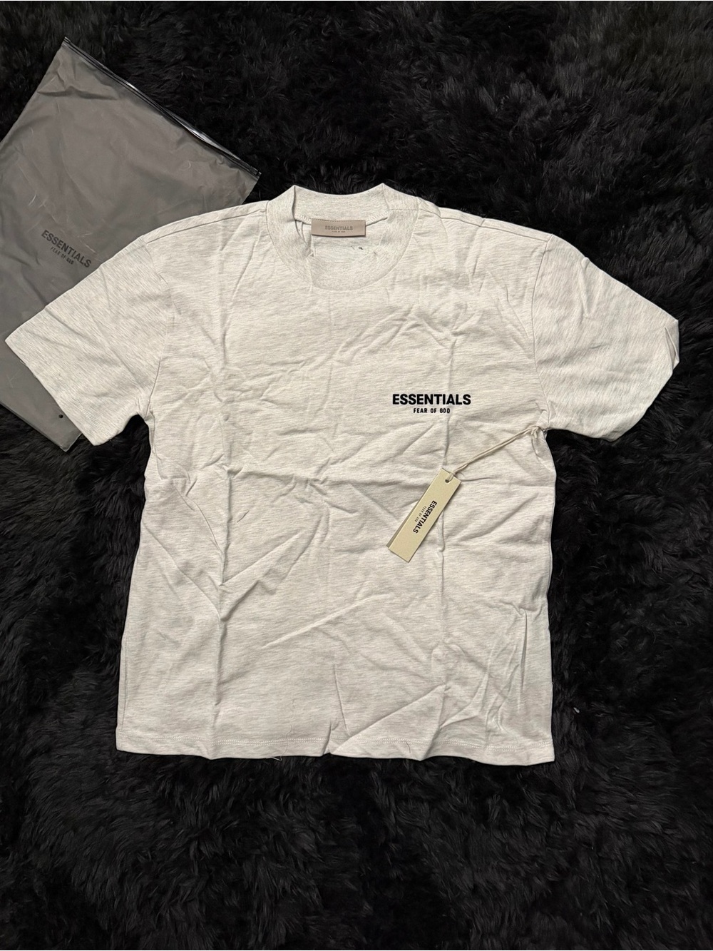 Fear of God Essentials Light Gray Short Sleeve Logo Tee